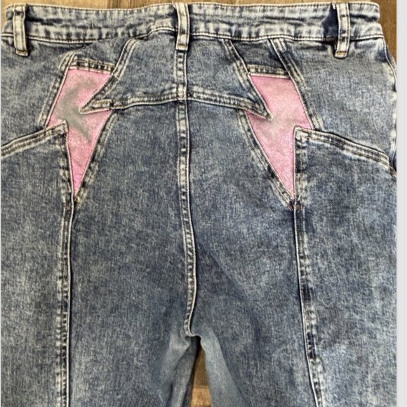 Free People We The Free Thunderbird Flare Jeans Lightening Bolt SIZE 35 X 26 HEM - Picture 4 of 11